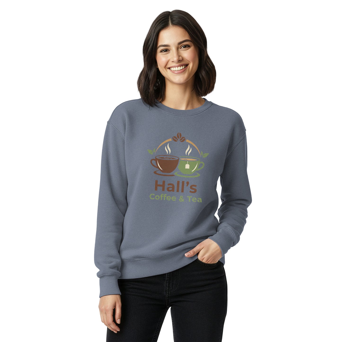 Unisex garment-dyed sweatshirt