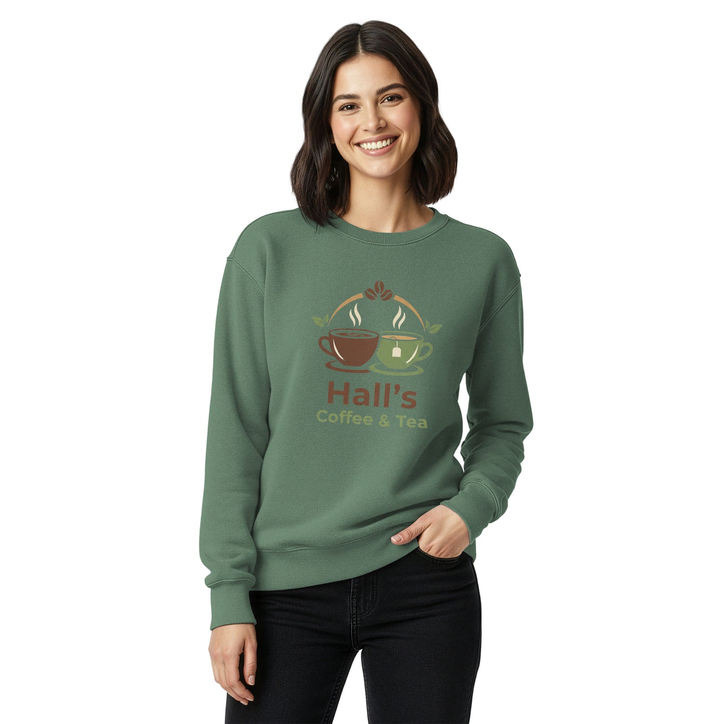 Unisex garment-dyed sweatshirt